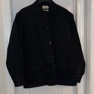 Maison Kitsune Black Worker Shirt Sz M NEW WITH TAGS